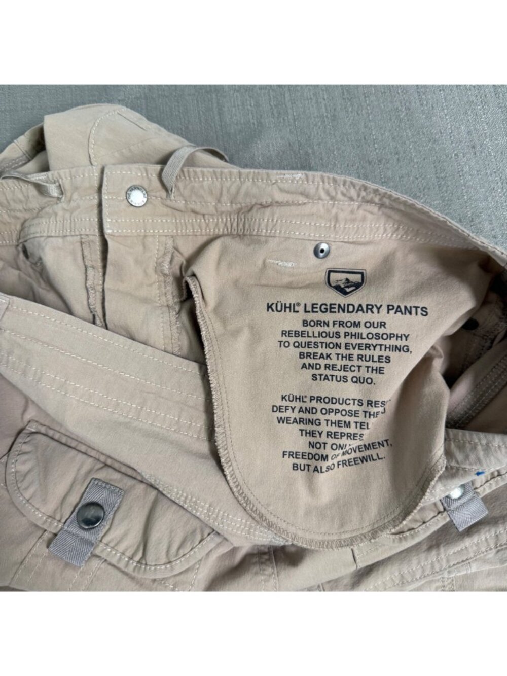 Kühl Womens Cargo Pants Size 10 Short Beige Roll-Up Legs Utility Outdoors - Picture 6 of 16
